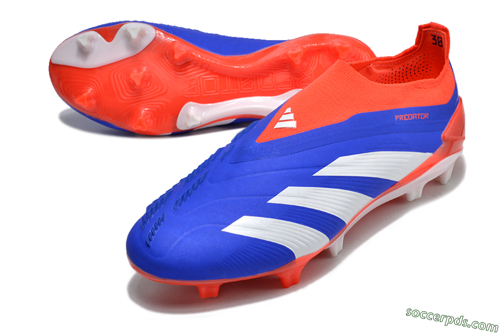 Adidas Predator Elite Laceless FG Low-Tops Football Boots - Blue/White/Red 3