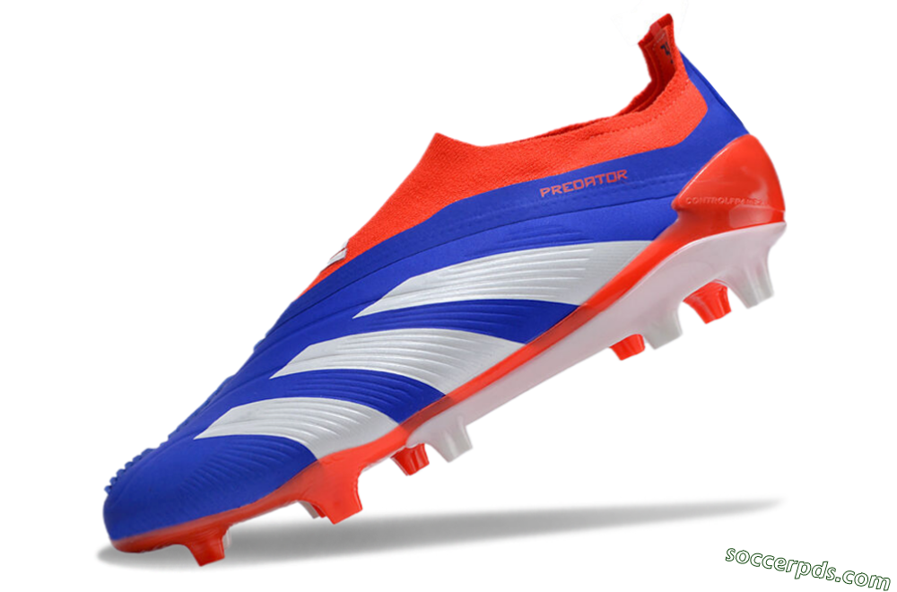 Adidas Predator Elite Laceless FG Low-Tops Football Boots - Blue/White/Red 5