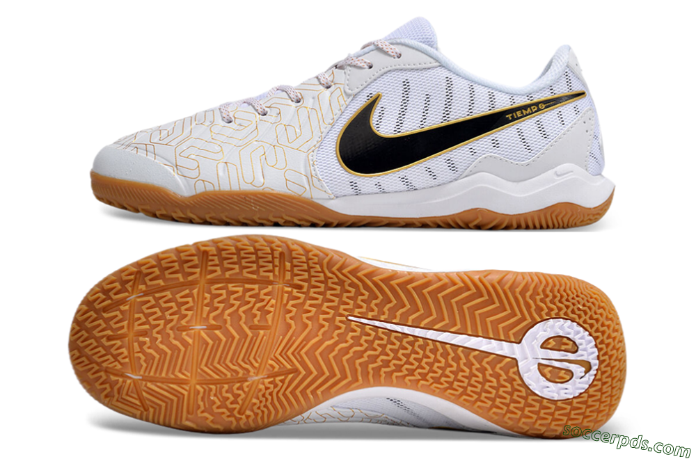 Nike Tiempo Legend 10 Academy IC Low-Tops Football Shoes - White/Gold/Black 0