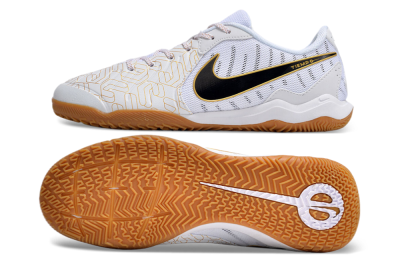 Nike Tiempo Legend 10 Academy IC Low-Tops Football Shoes - White/Gold/Black