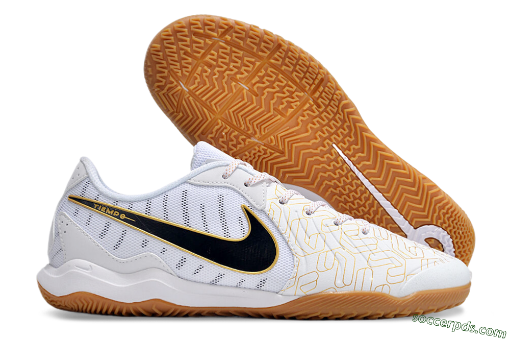 Nike Tiempo Legend 10 Academy IC Low-Tops Football Shoes - White/Gold/Black 1