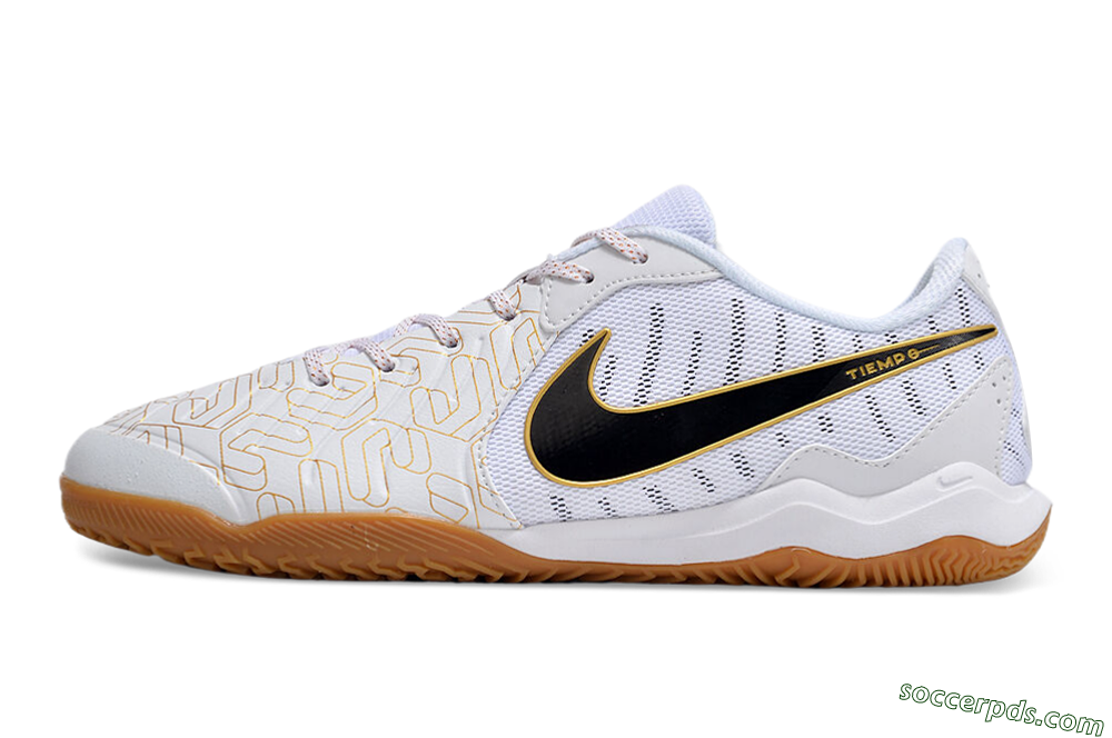 Nike Tiempo Legend 10 Academy IC Low-Tops Football Shoes - White/Gold/Black 2