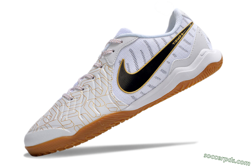 Nike Tiempo Legend 10 Academy IC Low-Tops Football Shoes - White/Gold/Black 5