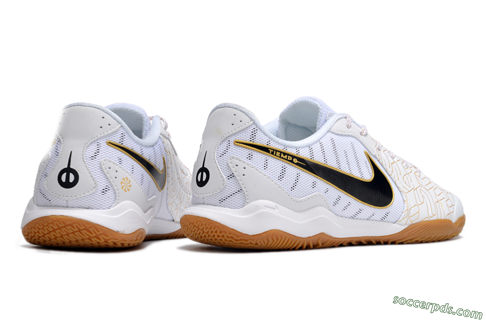 Nike Tiempo Legend 10 Academy IC Low-Tops Football Shoes - White/Gold/Black 6