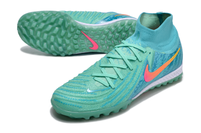 Nike Phantom Luna Elite NU TF High-Tops Football Shoes - Green/Pink/Orange