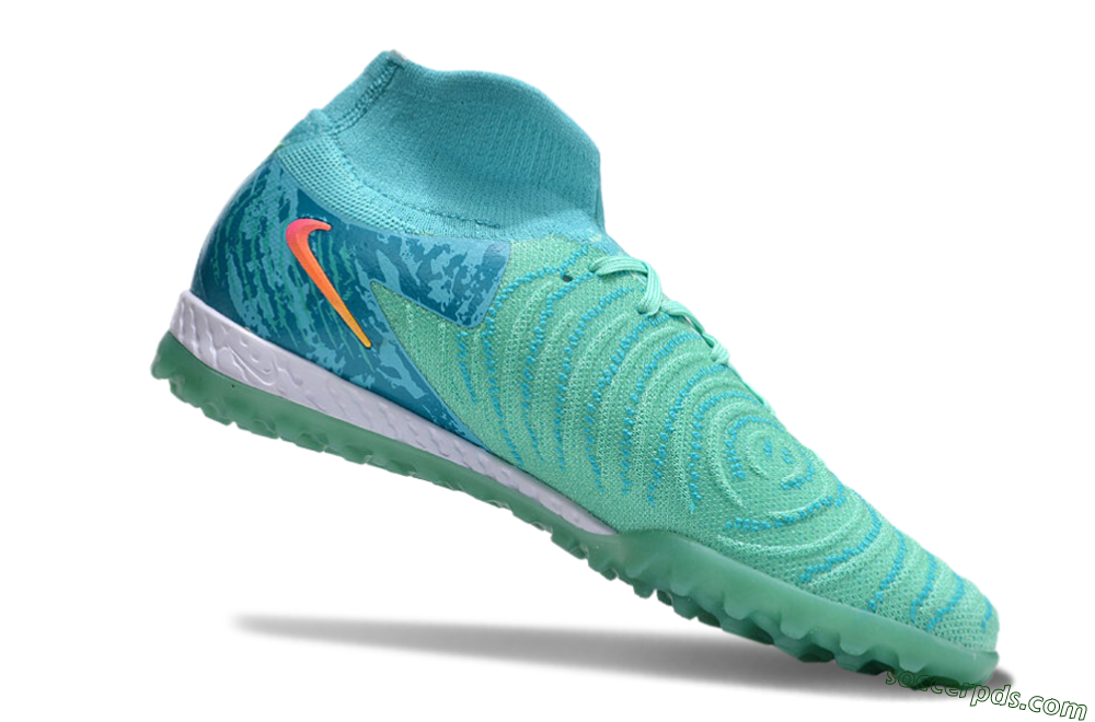 Nike Phantom Luna Elite NU TF High-Tops Football Shoes - Green/Pink/Orange 4