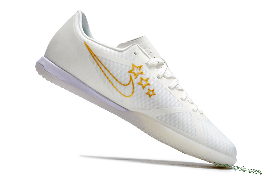 Nike Air Zoom Mercurial Vapor 15 Academy IC Low-Tops Football Shoes - White/Gold/Jade/Blue 4