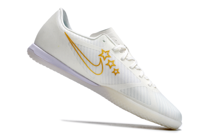 Nike Air Zoom Mercurial Vapor 15 Academy IC Low-Tops Football Shoes - White/Gold/Jade/Blue
