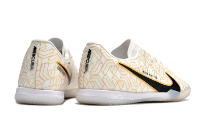 Nike Air Zoom Mercurial Vapor 15 Academy IC Low-Tops Football Shoes - White/Gold/Black