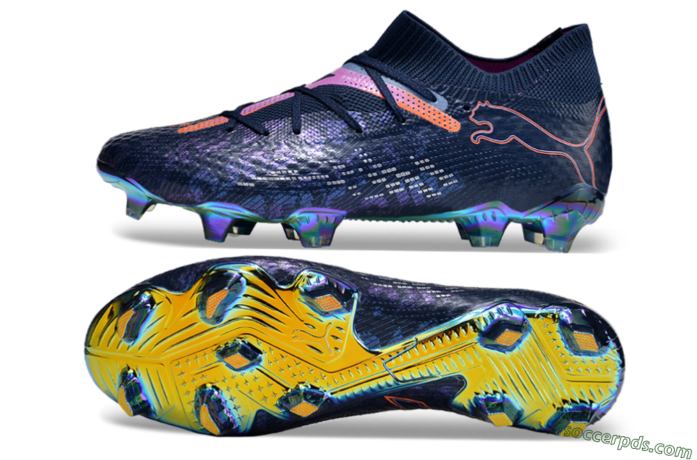Puma Future Ultimate FG Low-Tops Football Boots - Blue/Pink/Orange/Gold 0