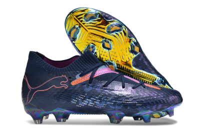 Puma Future Ultimate FG Low-Tops Football Boots - Blue/Pink/Orange/Gold