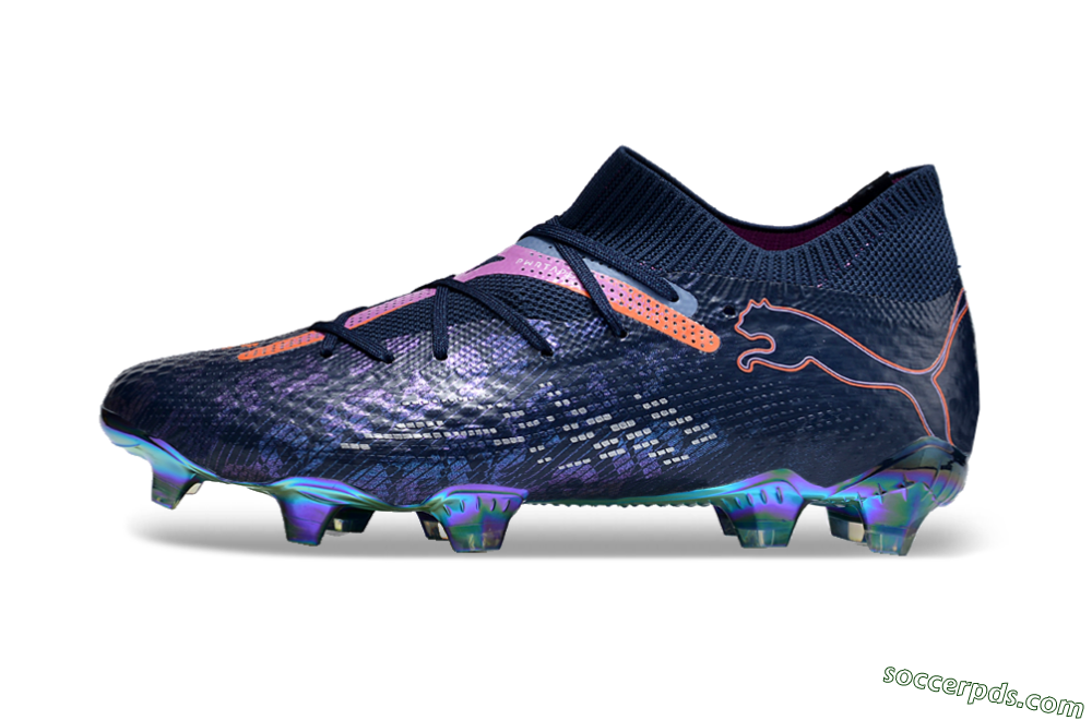 Puma Future Ultimate FG Low-Tops Football Boots - Blue/Pink/Orange/Gold 2