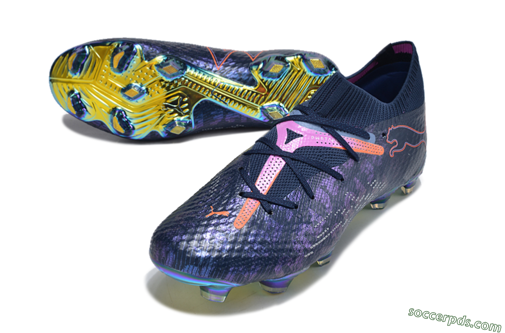 Puma Future Ultimate FG Low-Tops Football Boots - Blue/Pink/Orange/Gold 3