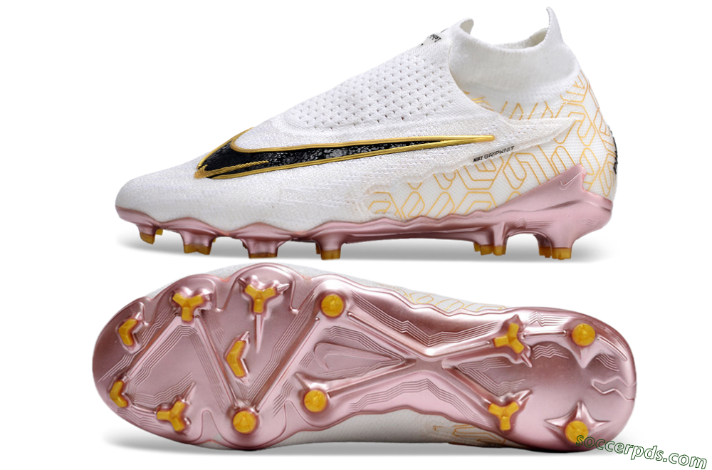 Nike Phantom GX Elite DF Link United Golden Pack FG High-Tops Football Boots - White/Metallic Gold/Black 0