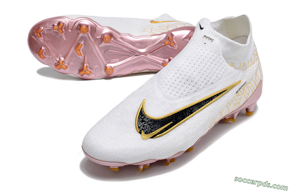 Nike Phantom GX Elite DF Link United Golden Pack FG High-Tops Football Boots - White/Metallic Gold/Black 3
