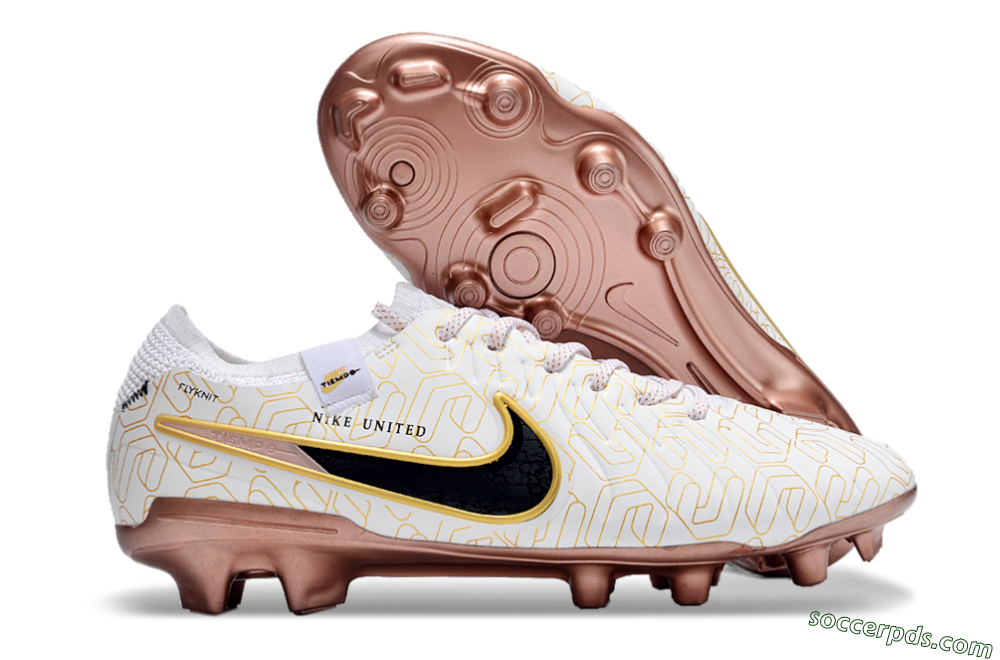 Nike Tiempo Legend 10 Elite FG Low-Tops Football Boots - White/Gold/Black 1