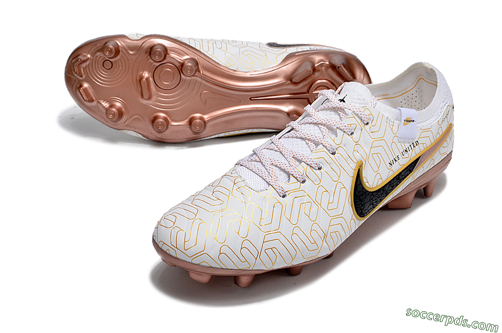 Nike Tiempo Legend 10 Elite FG Low-Tops Football Boots - White/Gold/Black 3