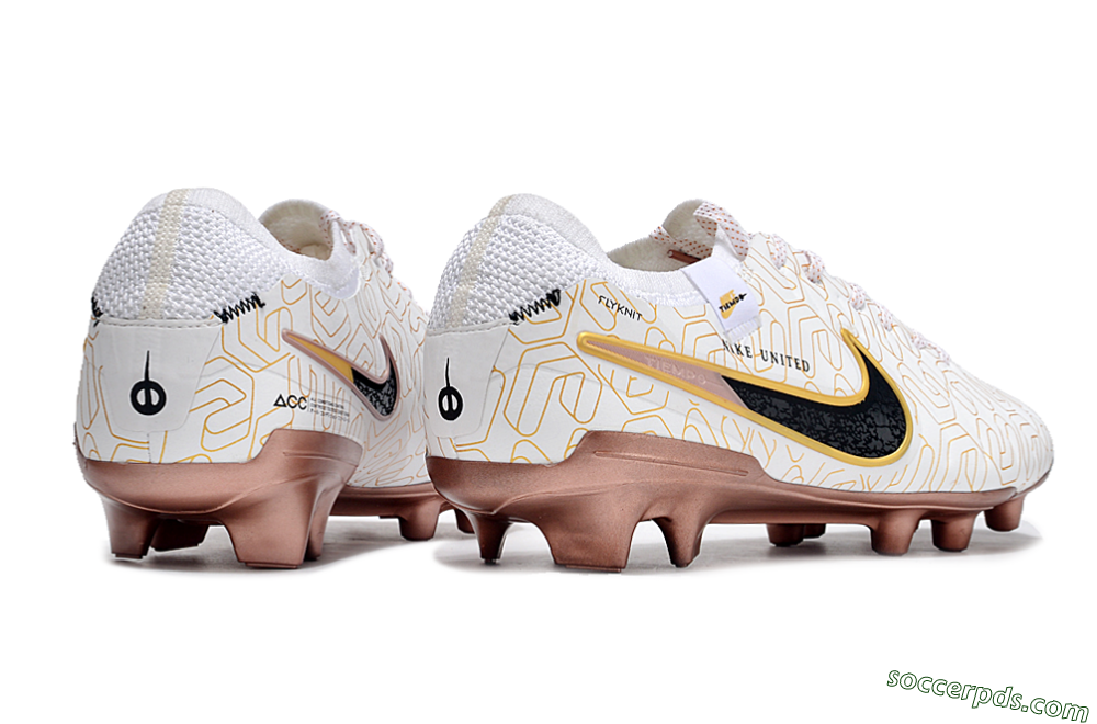 Nike Tiempo Legend 10 Elite FG Low-Tops Football Boots - White/Gold/Black 6