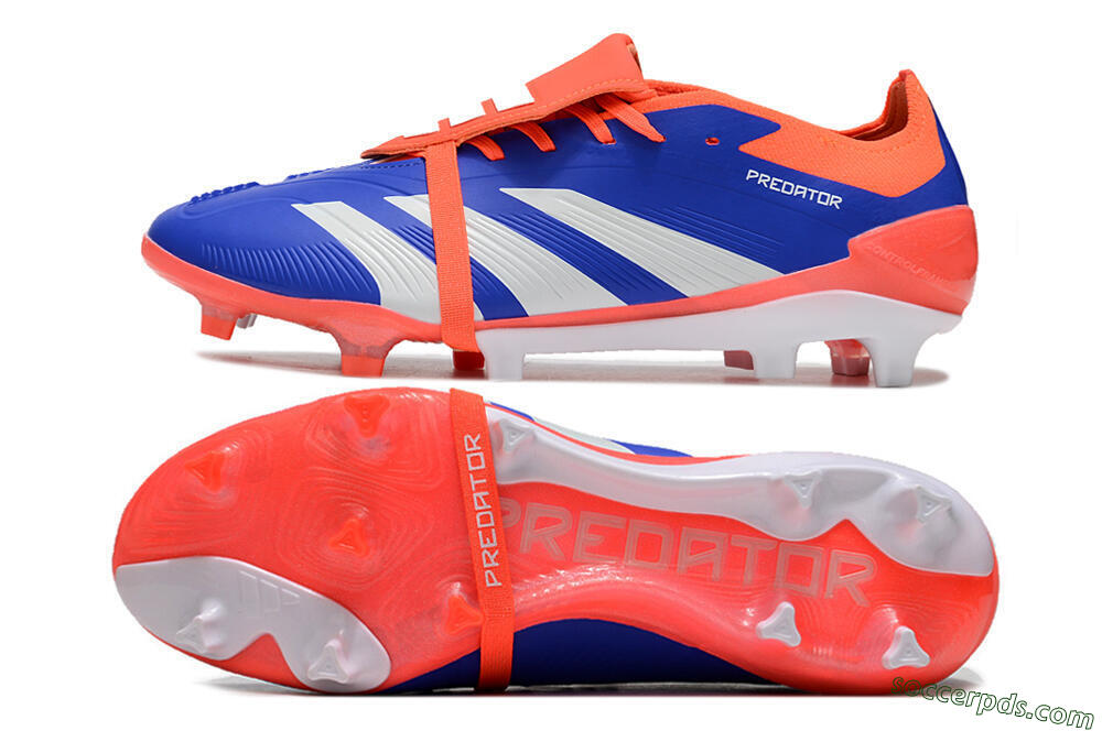 Adidas Predator Elite Foldover Tongue FG Low-Tops Football Boots - Blue/Red/White 0