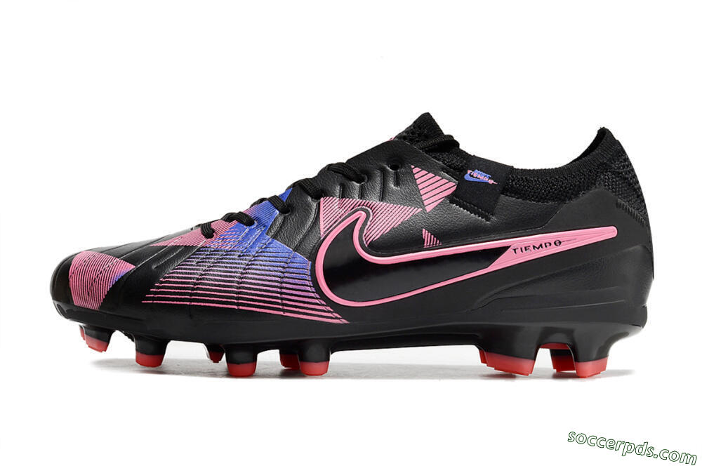 Nike Tiempo Legend 10 Elite FG Low-Tops Football Boots - Black/Pink/Blue 2