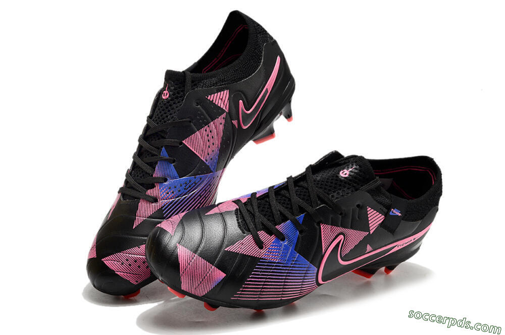 Nike Tiempo Legend 10 Elite FG Low-Tops Football Boots - Black/Pink/Blue 3