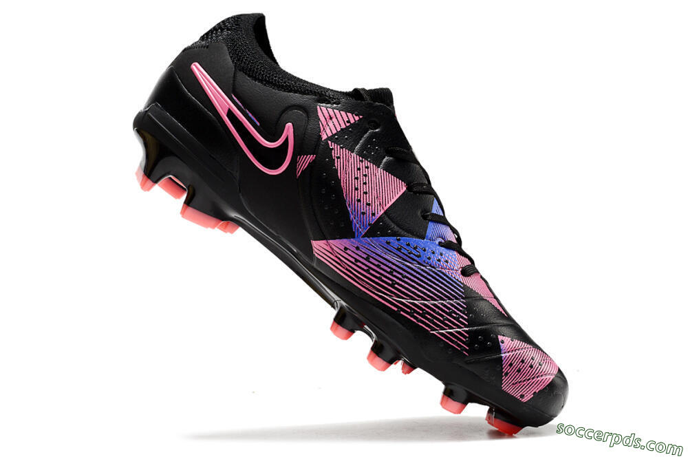 Nike Tiempo Legend 10 Elite FG Low-Tops Football Boots - Black/Pink/Blue 4
