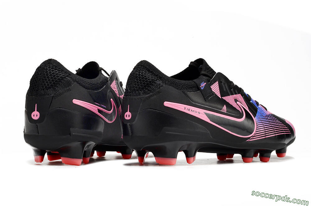 Nike Tiempo Legend 10 Elite FG Low-Tops Football Boots - Black/Pink/Blue 6