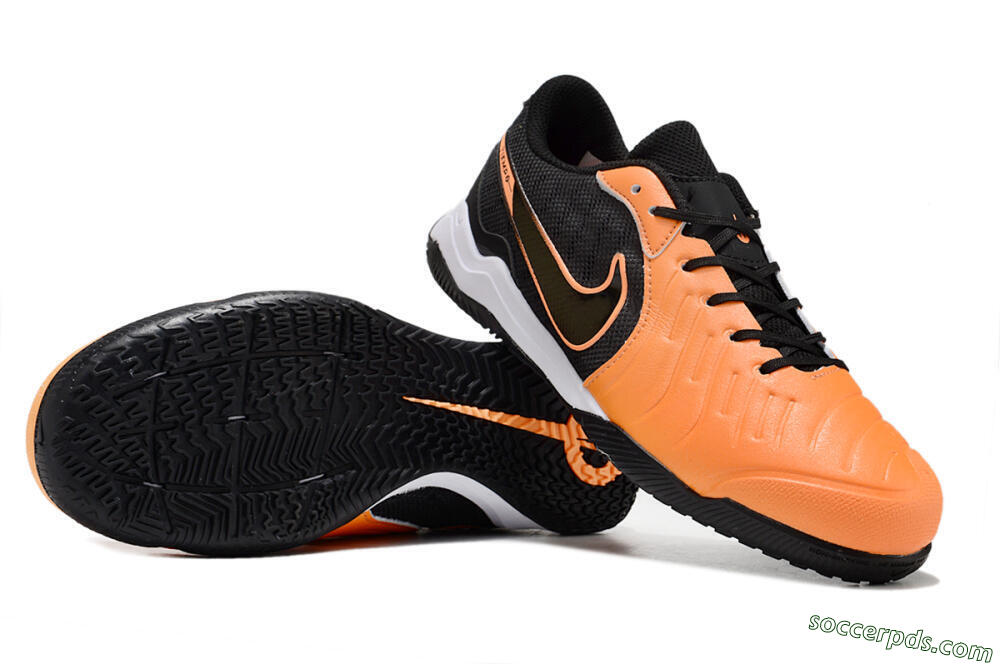 Nike Tiempo Legend 10 Elite IC Low-Tops Football Shoes - Orange/Black/White 0