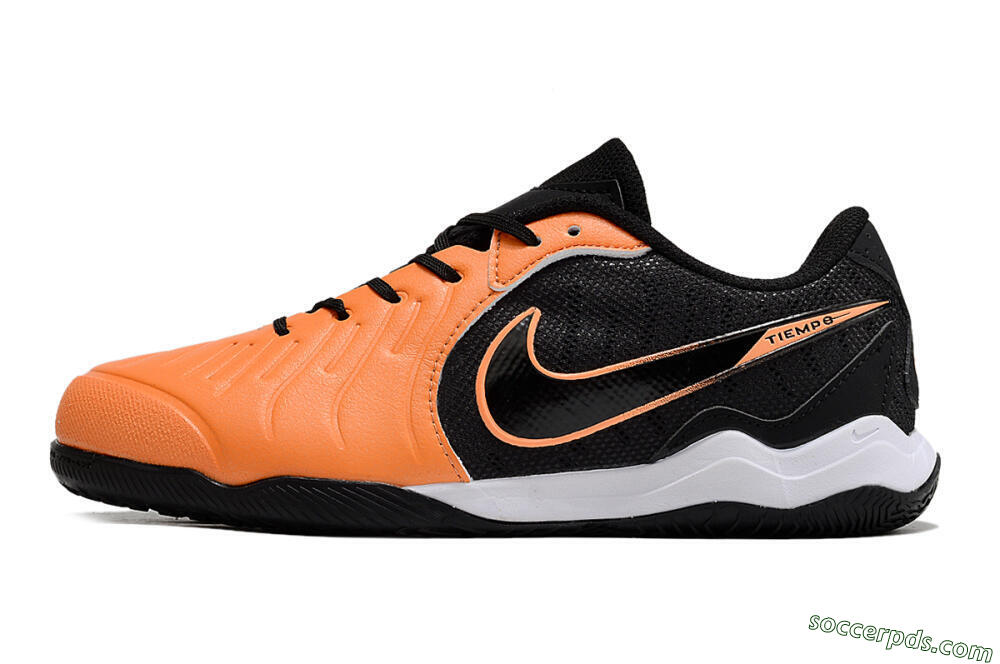 Nike Tiempo Legend 10 Elite IC Low-Tops Football Shoes - Orange/Black/White 2