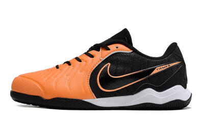 Nike Tiempo Legend 10 Elite IC Low-Tops Football Shoes - Orange/Black/White