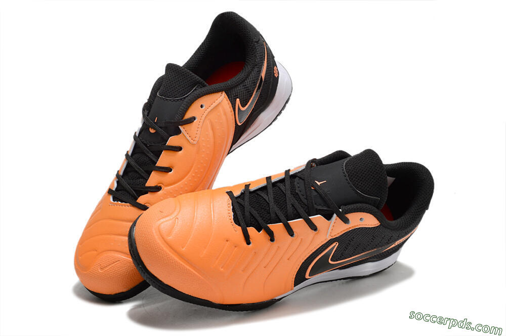 Nike Tiempo Legend 10 Elite IC Low-Tops Football Shoes - Orange/Black/White 3