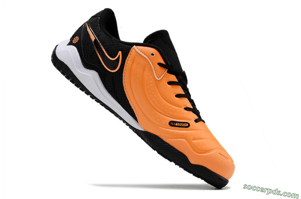 Nike Tiempo Legend 10 Elite IC Low-Tops Football Shoes - Orange/Black/White 4