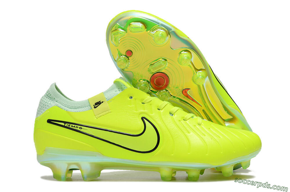 Nike Tiempo Legend 10 Elite FG Low-Tops Football Boots - Yellow/Jade/Gold 1