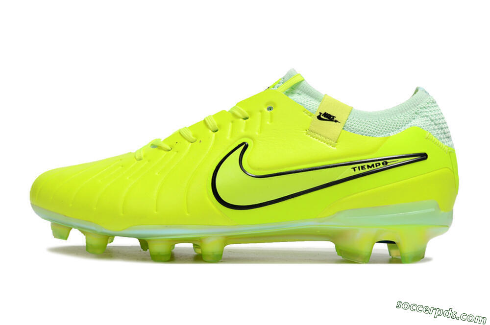 Nike Tiempo Legend 10 Elite FG Low-Tops Football Boots - Yellow/Jade/Gold 2