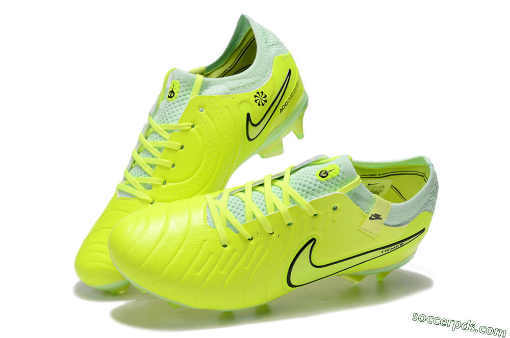 Nike Tiempo Legend 10 Elite FG Low-Tops Football Boots - Yellow/Jade/Gold 3