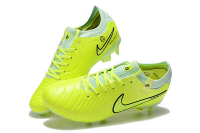 Nike Tiempo Legend 10 Elite FG Low-Tops Football Boots - Yellow/Jade/Gold