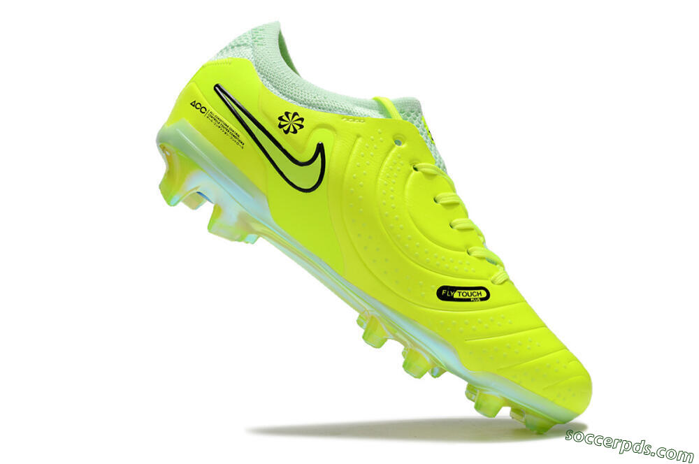 Nike Tiempo Legend 10 Elite FG Low-Tops Football Boots - Yellow/Jade/Gold 4