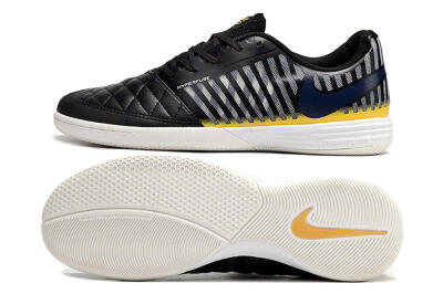 Nike Lunar Gato 2 IC Low-Tops Football Shoes - Black/Blue/Yellow
