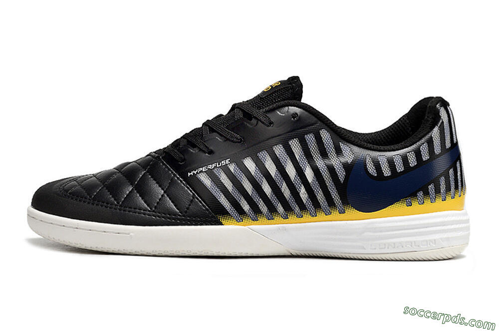 Nike Lunar Gato 2 IC Low-Tops Football Shoes - Black/Blue/Yellow 2