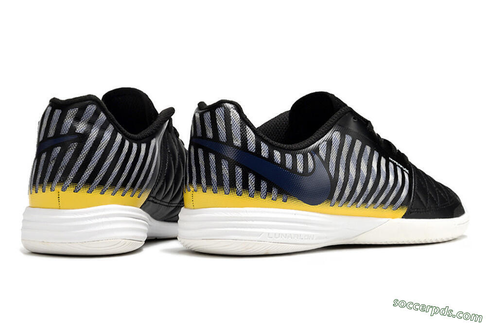 Nike Lunar Gato 2 IC Low-Tops Football Shoes - Black/Blue/Yellow 6
