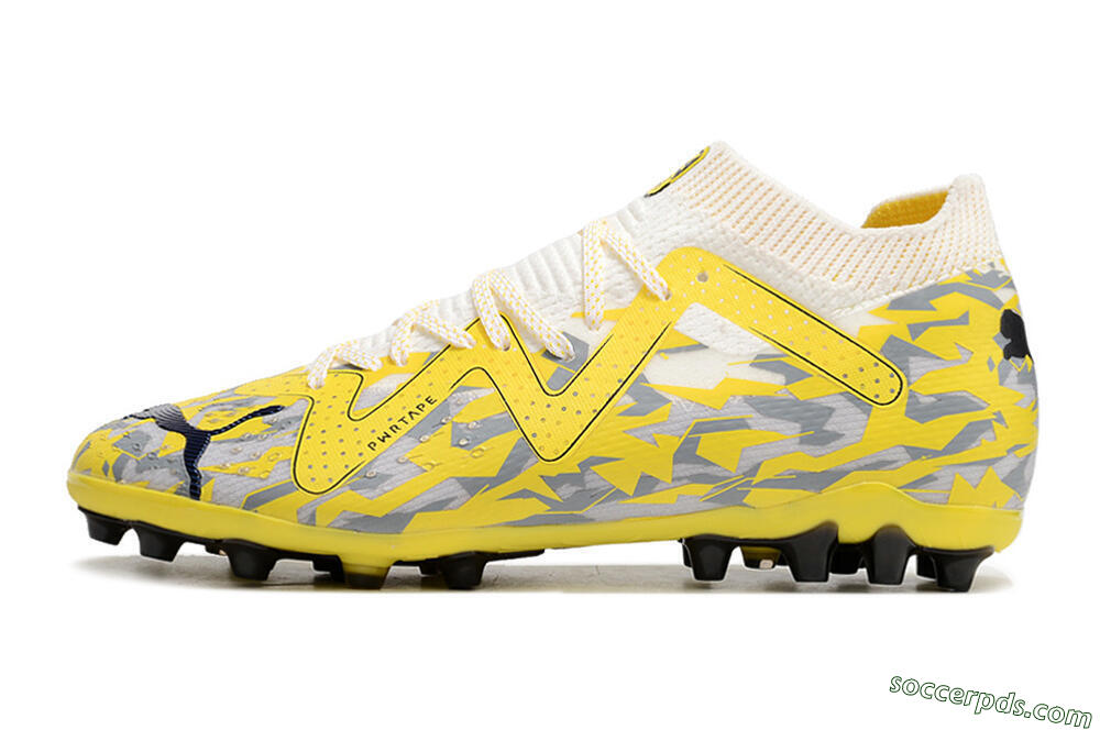 Puma Future Ultimate MG Low-Tops Football Boots - White/Yellow/Grey 2