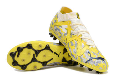 Puma Future Ultimate MG Low-Tops Football Boots - White/Yellow/Grey