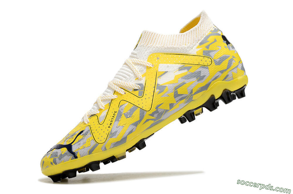 Puma Future Ultimate MG Low-Tops Football Boots - White/Yellow/Grey 5
