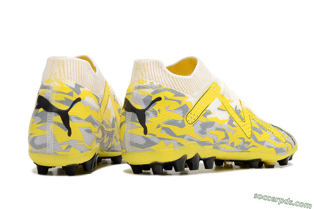 Puma Future Ultimate MG Low-Tops Football Boots - White/Yellow/Grey 6