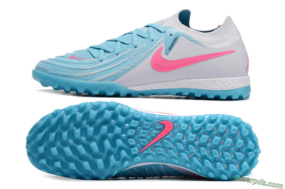 Nike Phantom GX 2 Elite TF Low-Tops Football Shoes - Blue/White/Pink 0