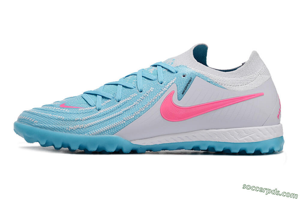 Nike Phantom GX 2 Elite TF Low-Tops Football Shoes - Blue/White/Pink 2