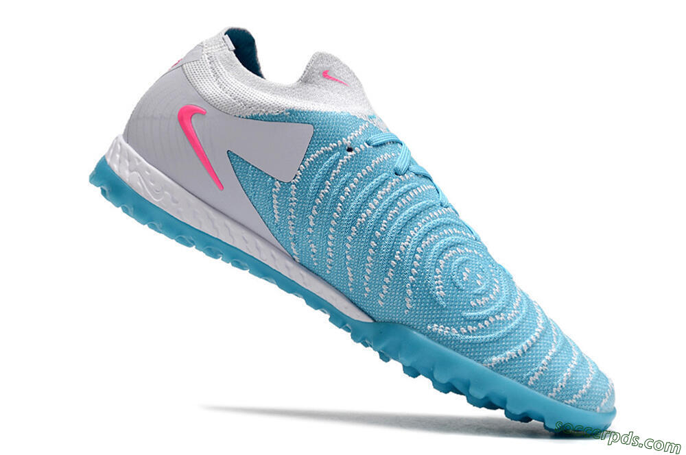 Nike Phantom GX 2 Elite TF Low-Tops Football Shoes - Blue/White/Pink 4