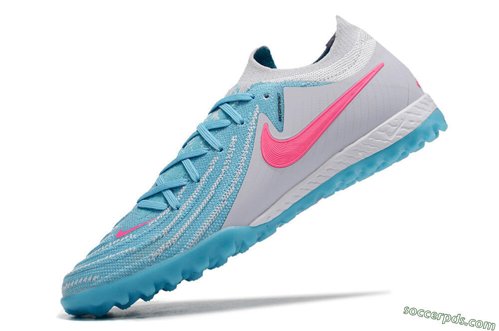 Nike Phantom GX 2 Elite TF Low-Tops Football Shoes - Blue/White/Pink 5