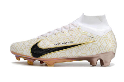 Nike Air Zoom Mercurial Superfly 9 Elite MR FG High-Tops Football Boots - White/Black/Gold