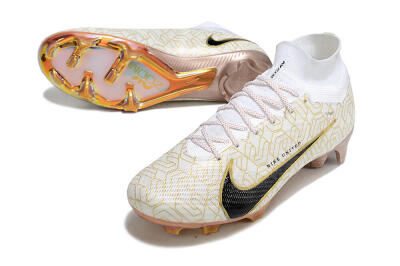 Nike Air Zoom Mercurial Superfly 9 Elite MR FG High-Tops Football Boots - White/Black/Gold